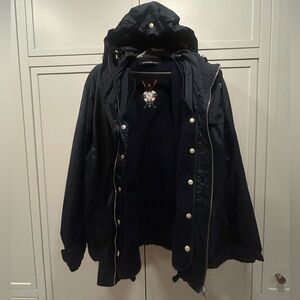 Escada Sport Vintage Heritage Quilted Jacket Embroidered Golf Equestrian Crest